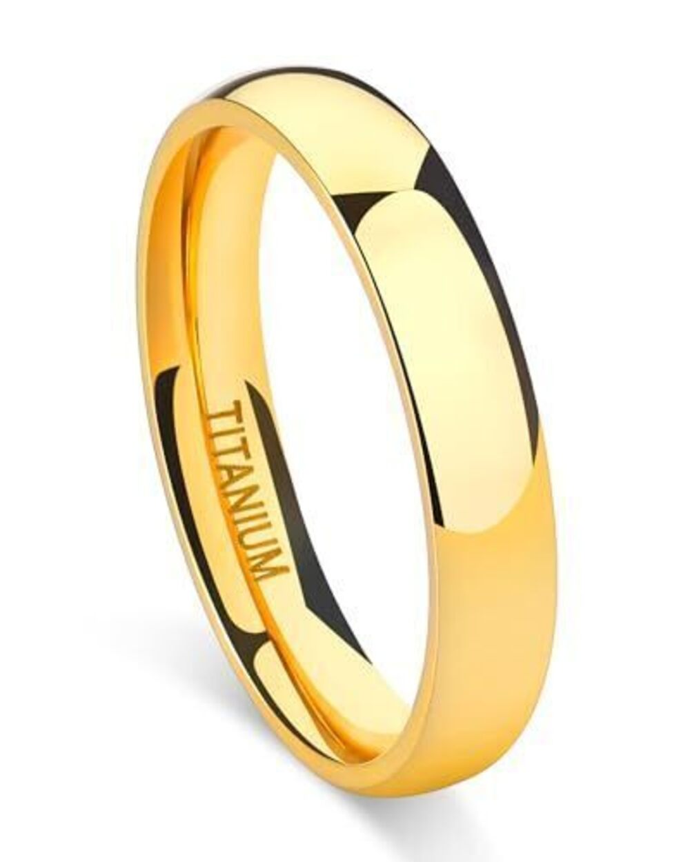 2044 Titanium Ring 2mm 4mm 6mm 8mm 18k Gold Plated Wedding Band in Comfort